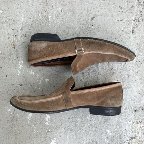 Ferragamo khaki tan suede loafers main image 7